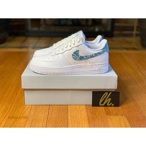 Size 6.5 w Nike Air Force 1 Low "Blue Paisley"